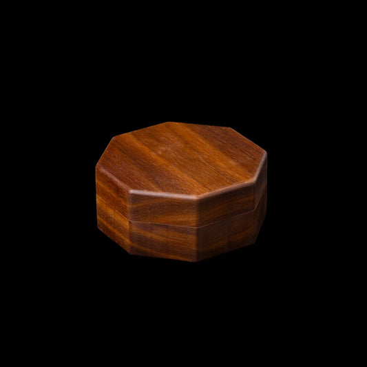Walnut Heptagon-Shaped Wood Ring or Jewelry Storage Box
