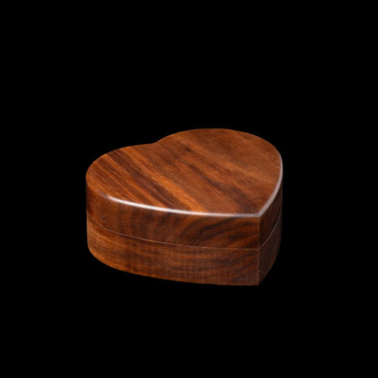 Walnut Heart-Shaped Wood Ring or Jewelry Storage Box