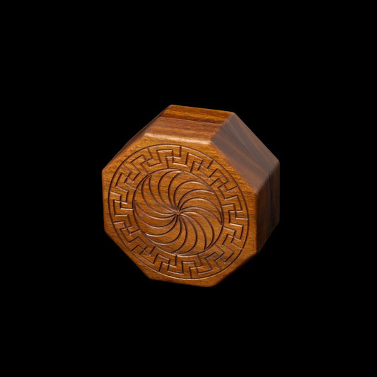 Walnut Heptagon-Shaped Wood Ring or Jewelry Storage Box (Arevakhach)